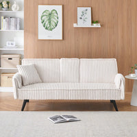 Minimalist Straight-Line Corduroy Sofa For Living Room And Bedroom Comfort