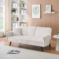 Minimalist Straight-Line Corduroy Sofa For Living Room And Bedroom Comfort