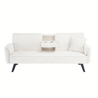 Minimalist Straight-Line Corduroy Sofa For Living Room And Bedroom Comfort