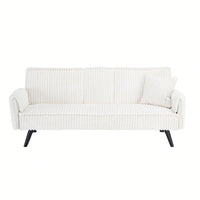 Minimalist Straight-Line Corduroy Sofa For Living Room And Bedroom Comfort