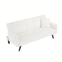 Minimalist Straight-Line Corduroy Sofa For Living Room And Bedroom Comfort