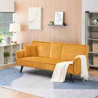 Minimalist Straight-Line Corduroy Sofa For Living Room And Bedroom Comfort