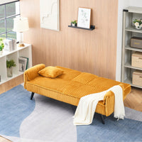 Minimalist Straight-Line Corduroy Sofa For Living Room And Bedroom Comfort