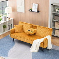 Minimalist Straight-Line Corduroy Sofa For Living Room And Bedroom Comfort