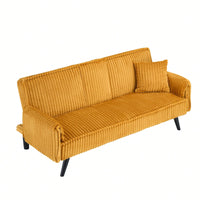 Minimalist Straight-Line Corduroy Sofa For Living Room And Bedroom Comfort