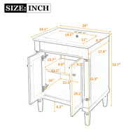 24 Inch Modern Bathroom Vanity With Sink And Storage Shelves, Stylish 2-Tier Cabinet For Organized Bathroom Space