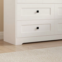 White 7-Drawer Chest Of Drawers With Farmhouse Door Design For Stylish Storage