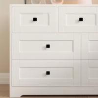 White 7-Drawer Chest Of Drawers With Farmhouse Door Design For Stylish Storage