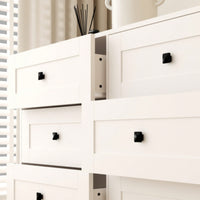 Farmhouse Style Chest Of Drawers With 6 Spacious Drawers For Bedroom Storage White