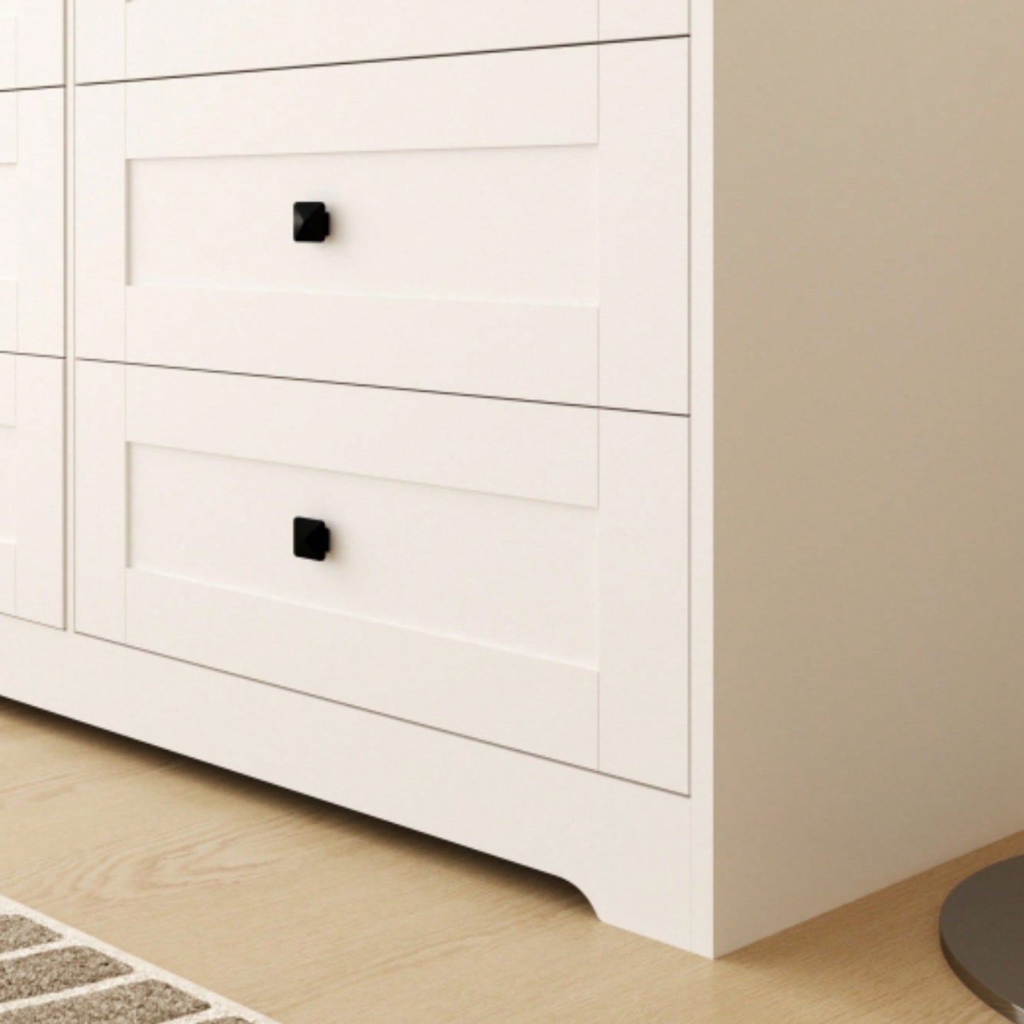 Farmhouse Style Chest Of Drawers With 6 Spacious Drawers For Bedroom Storage White