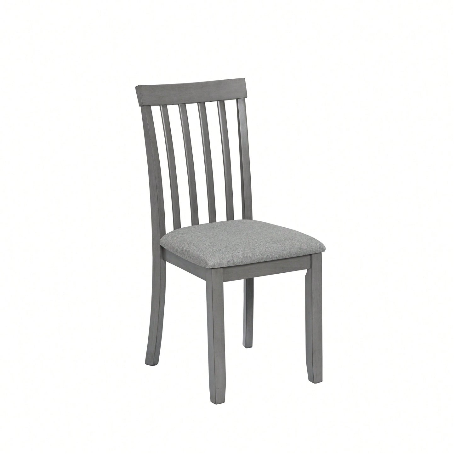 Set Of 4 Upholstered Wooden Dining Chairs With Padded Seats For Kitchen And Living Room In Grey