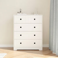 5-Drawer Chest Of Drawers With Farmhouse Door Design White