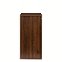 Modular 32 Inch Wine Bar Buffet Cabinet For Stylish Home Storage Brown Walnut