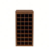 Modular 32 Inch Wine Bar Buffet Cabinet For Stylish Home Storage Brown Walnut