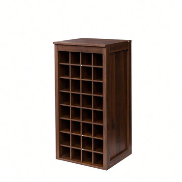 Modular 32 Inch Wine Bar Buffet Cabinet For Stylish Home Storage Brown Walnut