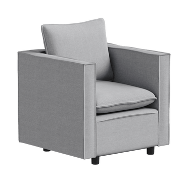 Stylish Gray Single Sofa Chair With Soft Breathable Cushion For Bedroom Reading Room Corner Comfort