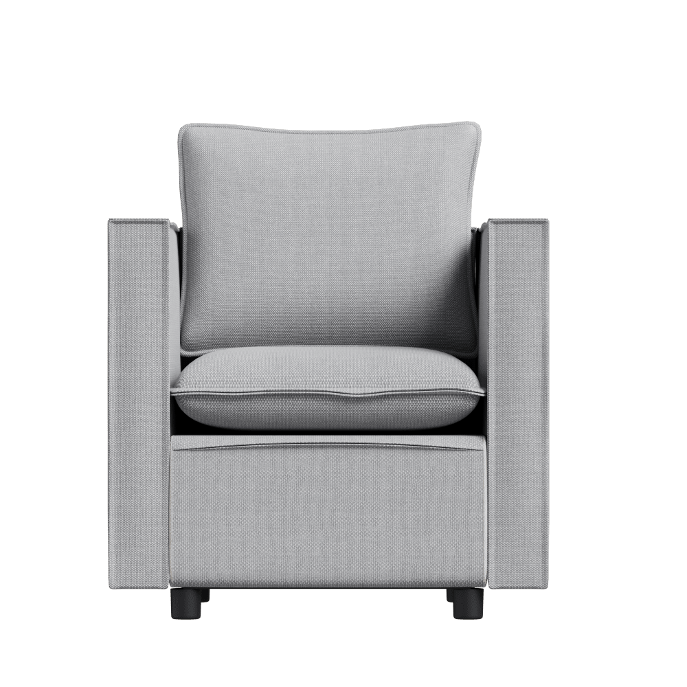 Stylish Gray Single Sofa Chair With Soft Breathable Cushion For Bedroom Reading Room Corner Comfort