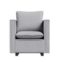 Stylish Gray Single Sofa Chair With Soft Breathable Cushion For Bedroom Reading Room Corner Comfort