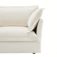 Cozy Slipcovered Armchair With Large Back Cushion And Two Plush Toss Pillows In Soft Chenille Fabric, Deep Seat Design, Elegant Blue Color