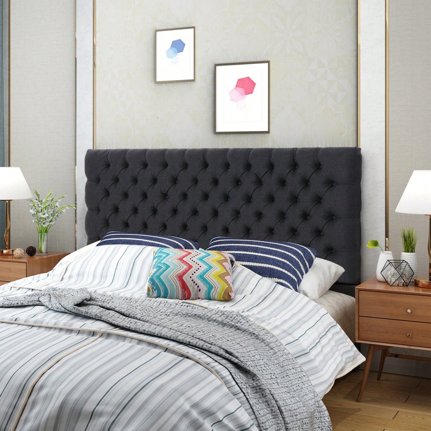 Elegant Upholstered Headboard With Modern Design For Stylish Bedrooms