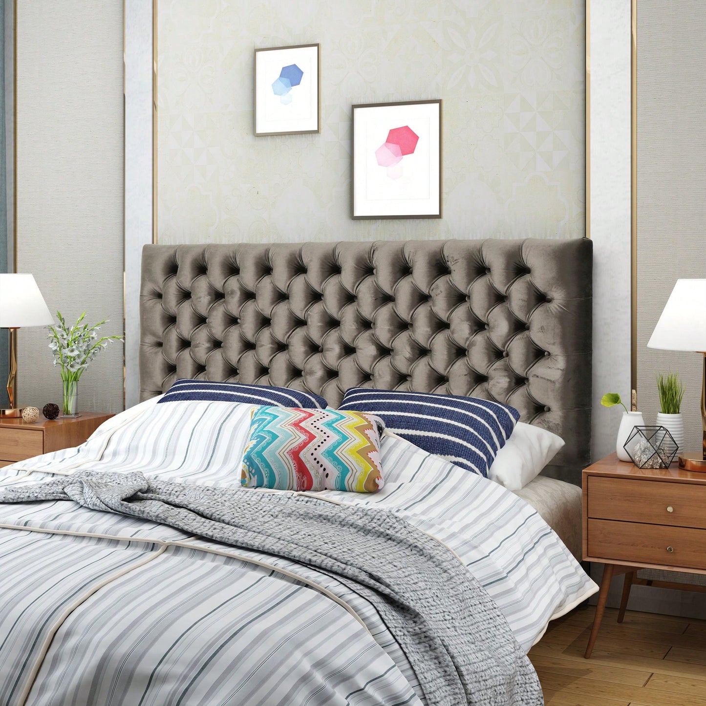 Elegant Upholstered Headboard With Modern Design For Stylish Bedrooms