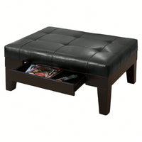 Stylish Storage Ottoman With Drawer For Living Room And Bedroom Decor