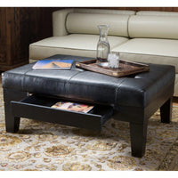 Stylish Storage Ottoman With Drawer For Living Room And Bedroom Decor