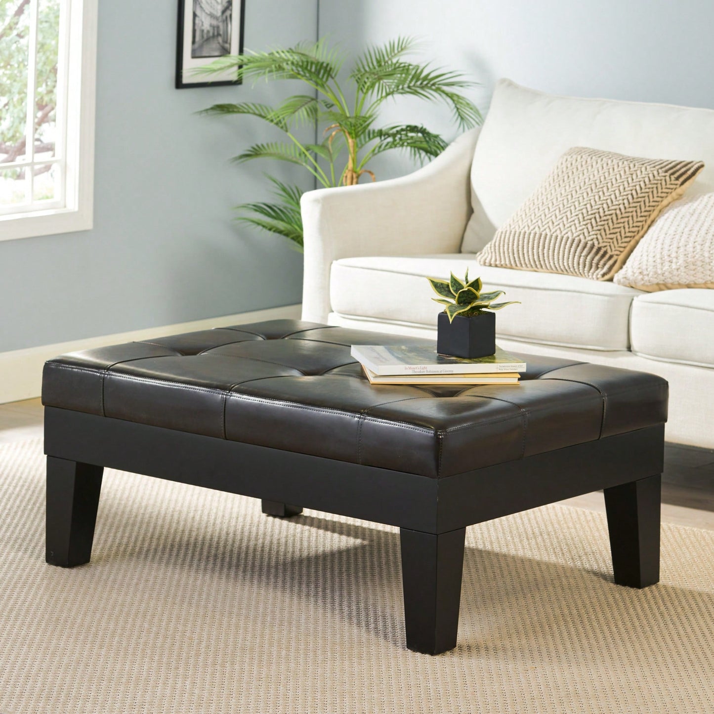 Stylish Storage Ottoman With Drawer For Living Room And Bedroom Decor