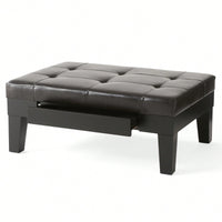 Stylish Storage Ottoman With Drawer For Living Room And Bedroom Decor