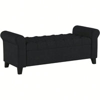 Stylish Storage Bench With Armrests For Home Organization And Seating