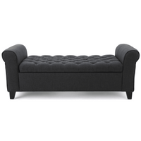 Stylish Storage Bench With Armrests For Home Organization And Seating