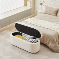 Upholstered Storage Ottoman And Entryway Bench For Stylish Organization White