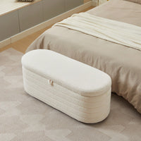 Upholstered Storage Ottoman And Entryway Bench For Stylish Organization White