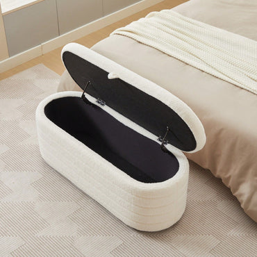 Upholstered Storage Ottoman And Entryway Bench For Stylish Organization White