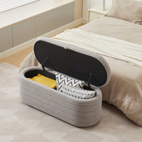 Upholstered Storage Ottoman And Entryway Bench For Stylish Organization White
