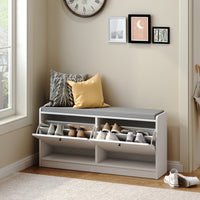 Shoe Storage Bench With Cushion For Entryway Hallway Living Room Bedroom Shoe Organizer Cabinet