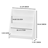 4-Tier Toddler Book Display Shelf For Organized Bedrooms, Playrooms, And Classrooms In White