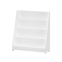 4-Tier Toddler Book Display Shelf For Organized Bedrooms, Playrooms, And Classrooms In White