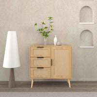 Stylish Rattan Wood Dresser Storage Cabinet For Bedroom Living Room Entryway Hallway