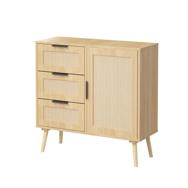 Stylish Rattan Wood Dresser Storage Cabinet For Bedroom Living Room Entryway Hallway