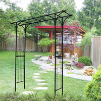 Metal Garden Arch Trellis For Climbing Plants Outdoor Wedding And Party Events Black Archway