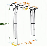 Metal Garden Arch Trellis For Climbing Plants Outdoor Wedding And Party Events Black Archway