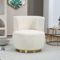 360 Degree Swivel Cuddle Barrel Accent Chair With Wide Upholstered Teddy Fabric For Living Room Bedroom Office And Waiting Rooms