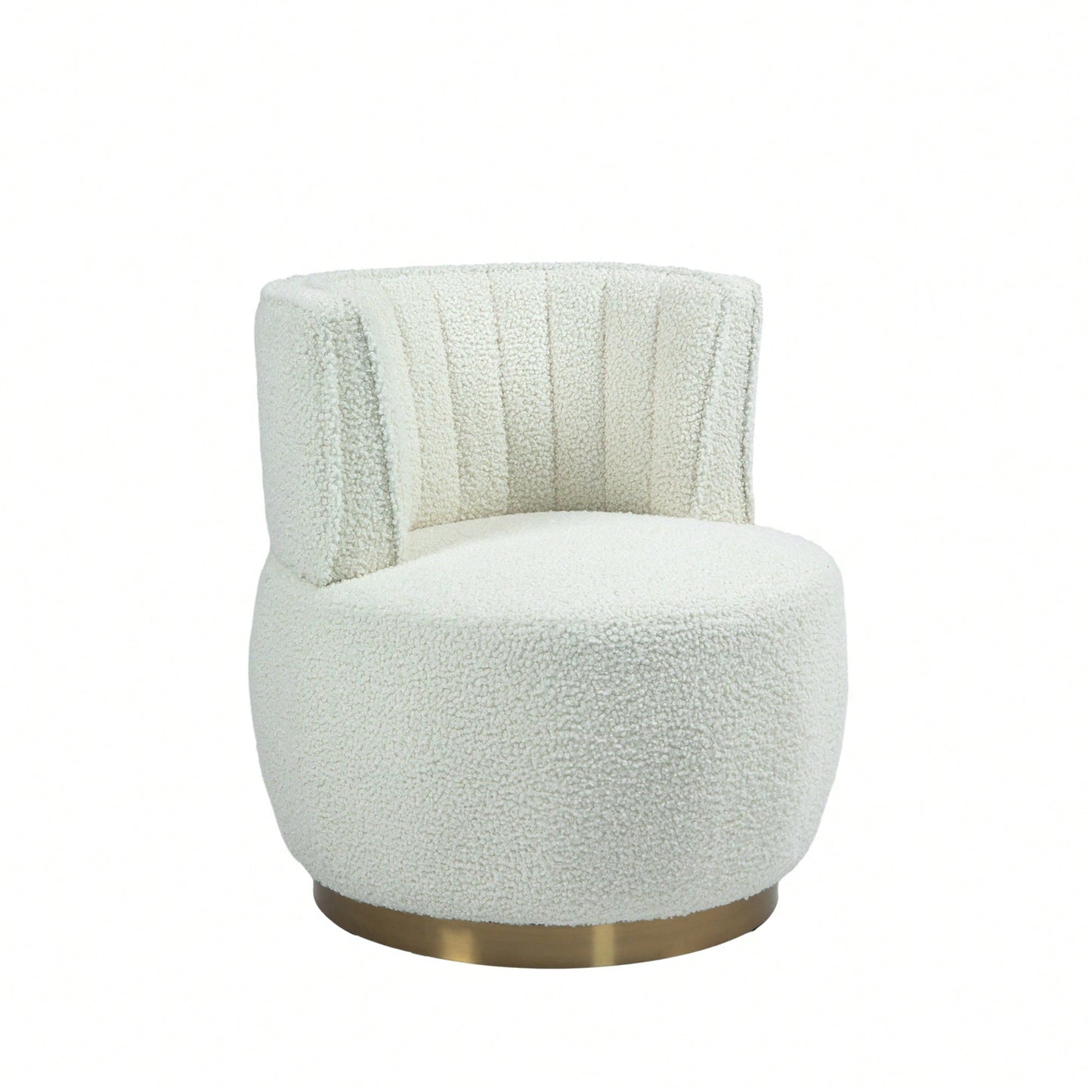 360 Degree Swivel Cuddle Barrel Accent Chair With Wide Upholstered Teddy Fabric For Living Room Bedroom Office And Waiting Rooms