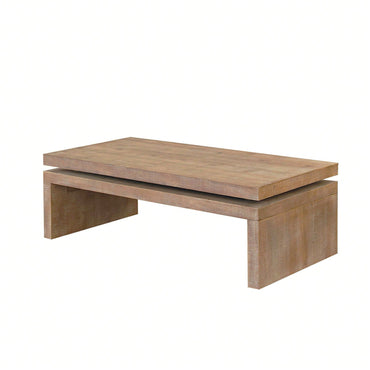 Versatile Natural Wood 2-Tier Coffee Table For Living Room 47.6" L X 23.6" W X 16.3" H