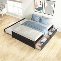 Espresso Full Bed With Twin Trundle And Dual Storage Drawers