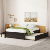 Espresso Full Bed With Twin Trundle And Dual Storage Drawers
