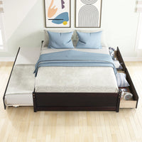 Espresso Full Bed With Twin Trundle And Dual Storage Drawers