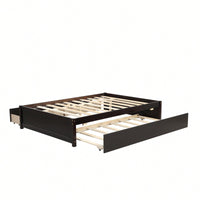 Espresso Full Bed With Twin Trundle And Dual Storage Drawers
