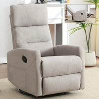 Fabric Manual Recliner Chair With Rocker And Swivel For Living Room Comfort Yellow